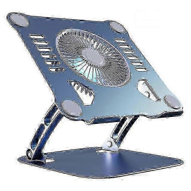 Adjustable Alloy Laptop Stand with Cooling Fan Foldable for iPad Pro & 15" NotebookDesk Riser