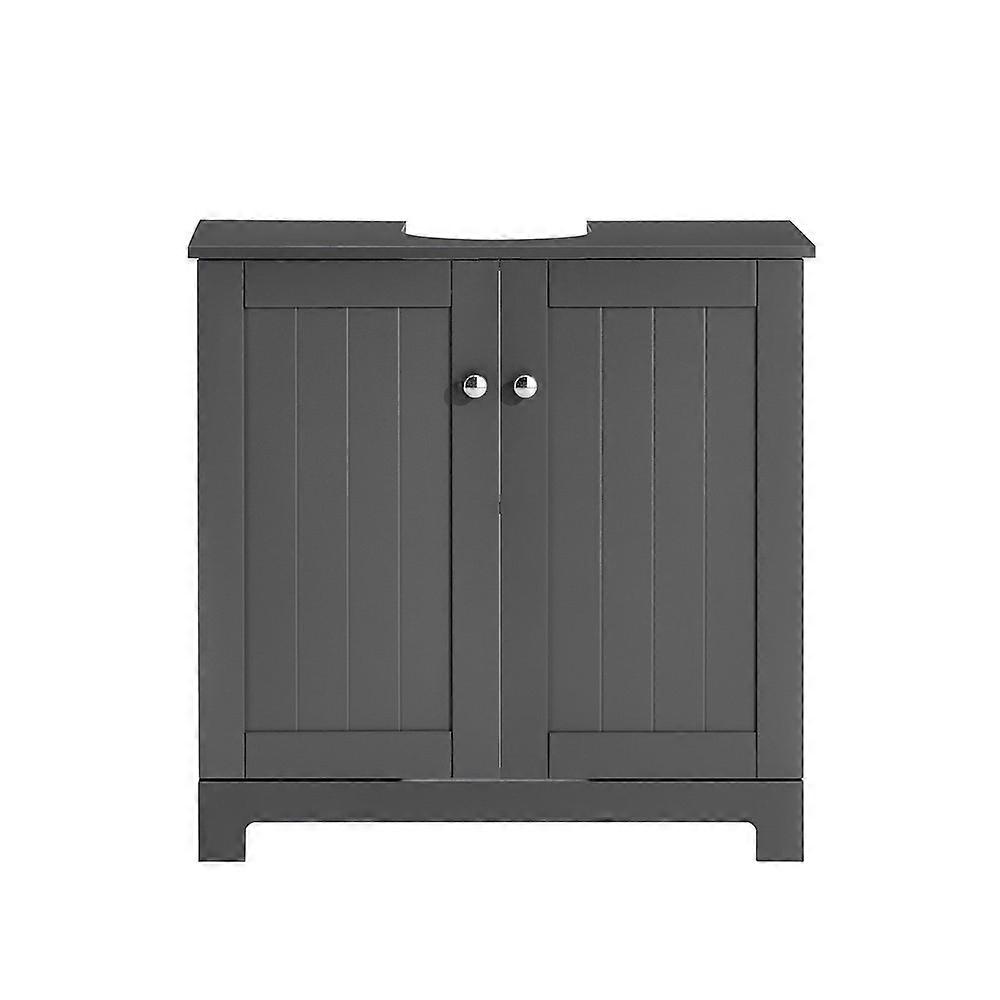 SoBuy BZR18-II-DG,Under Sink Bathroom Cabinet Bathroom Storage Unit with Doors and Adjustable Shelf Under Sink Storage, suitable for Pedestal Sinks