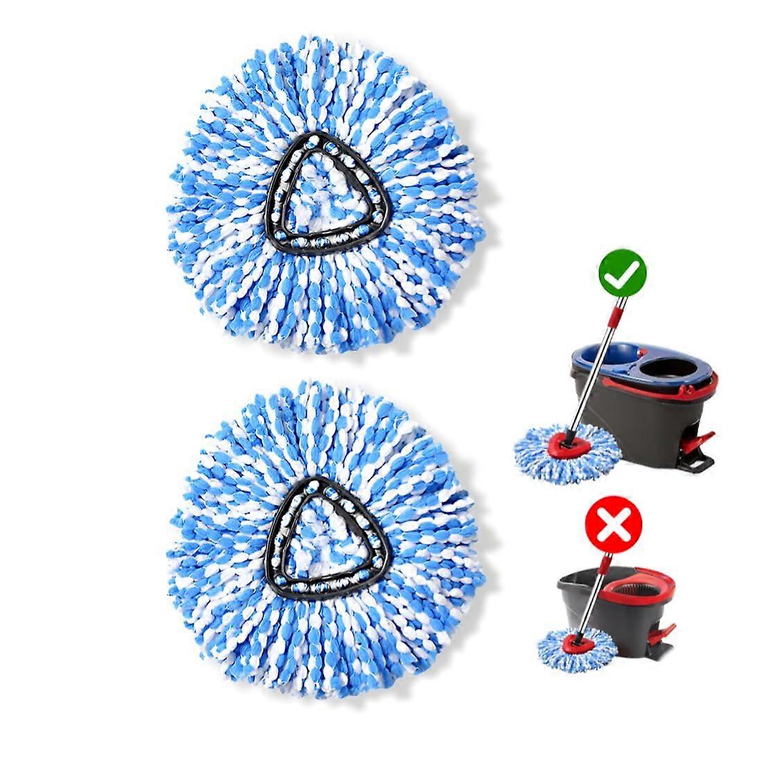 Spin Mop Replacement Head 2Pack Microfiber Refills for Compatible 2Tank System Spin Mop B