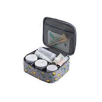 Bolsa de Maquiagem de Viagem 2025, Estojo Organizador de Cosméticos, Bolsa de Armazenamento Portátil para Cosméticos, Pincéis de Maquiagem e Acessórios de Higiene Pessoal/A-Preto Limão
