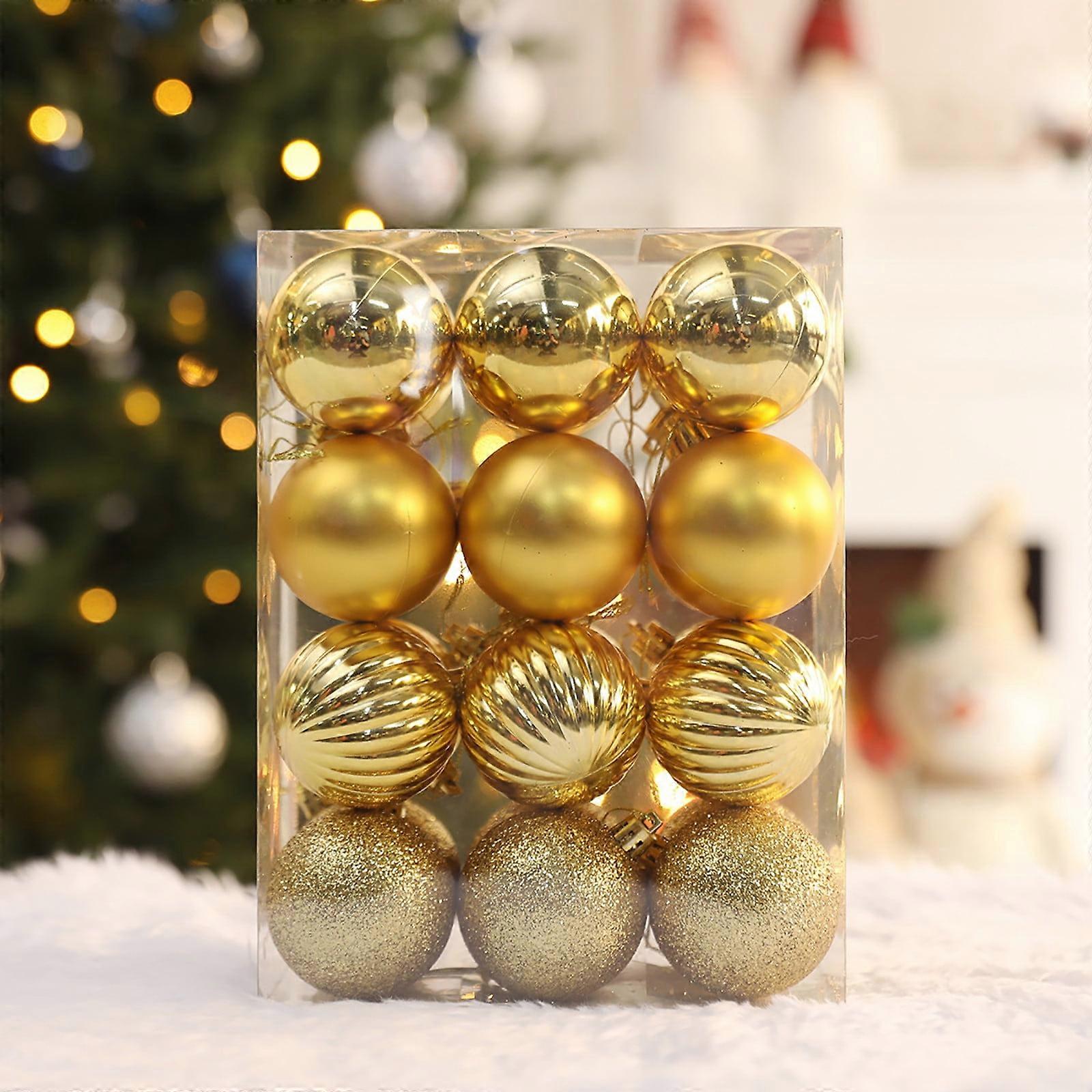 Gnobogi 1 Box of 24pcs Christmas Ball Set, 4cm, compatible with Christmas tree, window, mall display, pendant decorations