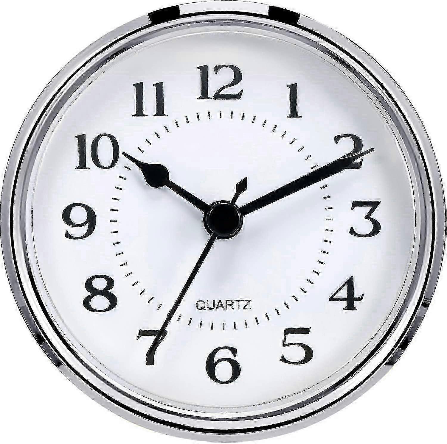 Quartz Clock Fit-up/Insert, 3-1/2 Inch (90mm) with Arabic Numeral, Quartz Movement, Silver Rim