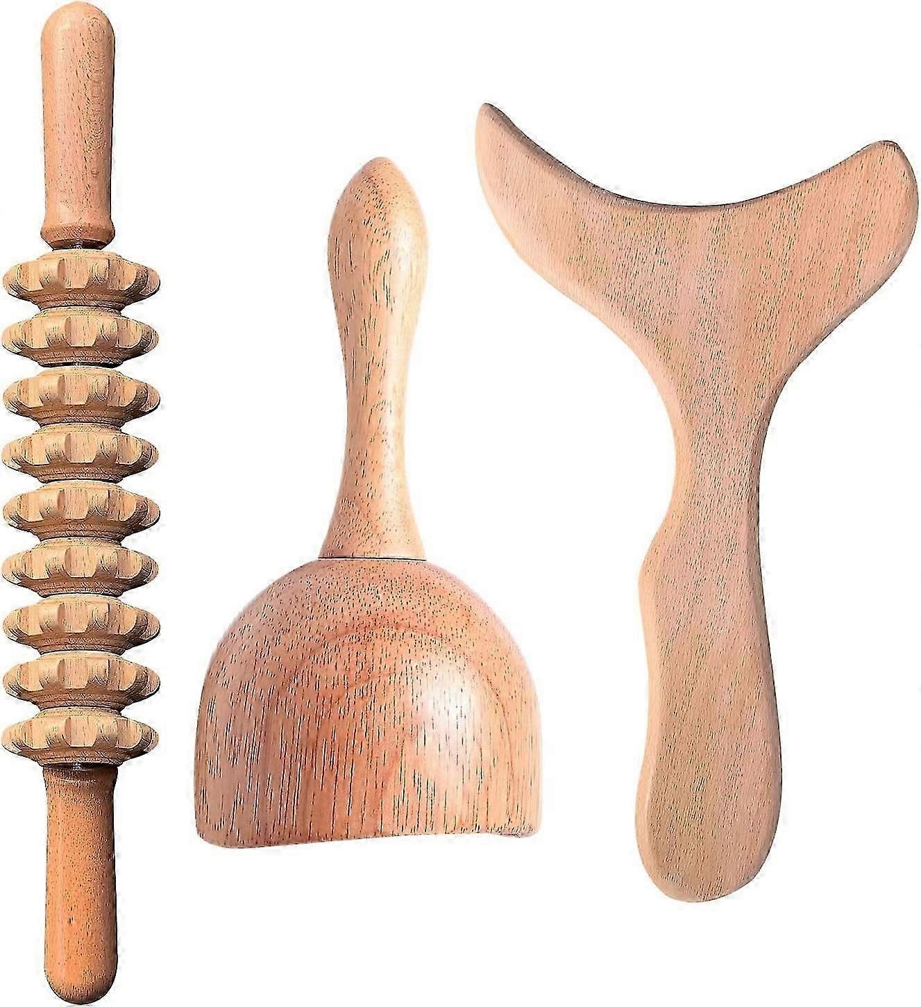 プロフェッショナルウッドセラピーマッサージツール3-in-1マデロテラピアキット木製マッサージャーリンパドレナージマッサージャー