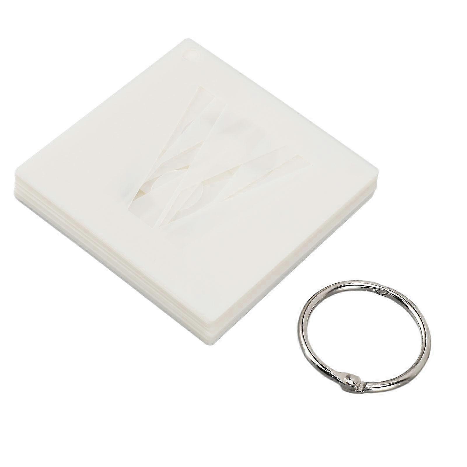 2 Inch Alphabet Stencils for Craft Templates - 36pcs with Durable Metal Ring