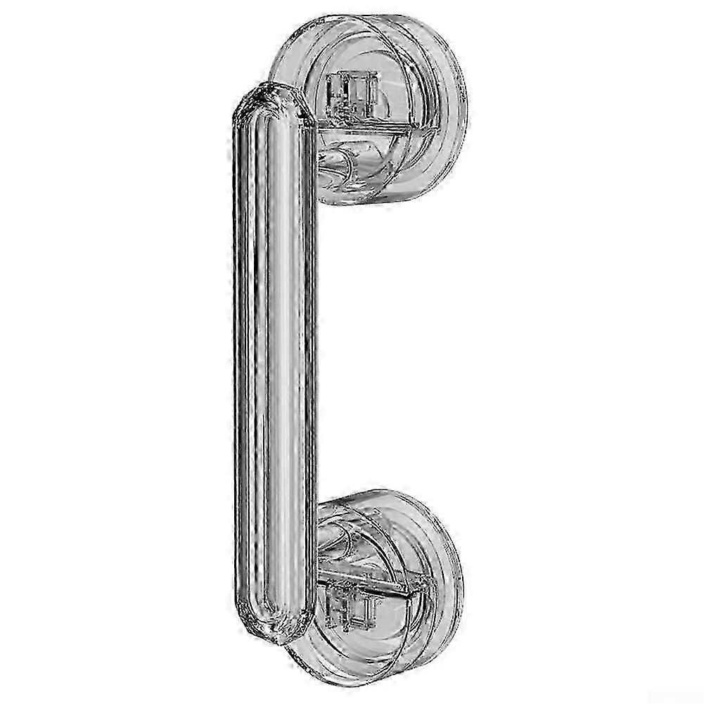 Securely mounted suction cup handle for the bathroom, the safety solution (Silver)