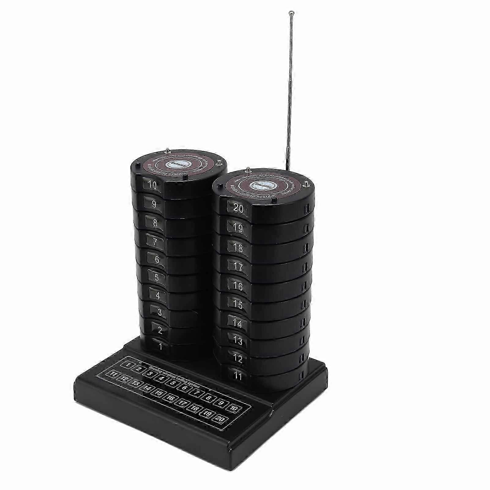 Wireless Calling System 1 to 20 20 Channels Plug and Play Restaurant Pager Systems for Pizza Stores