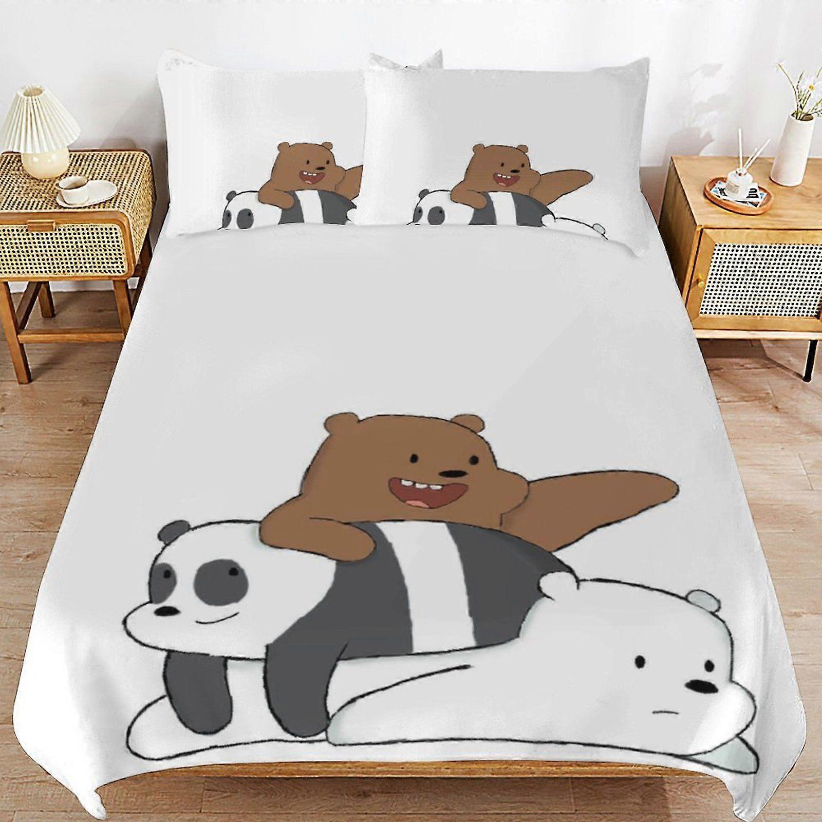 o251 We Bare Bears Season Innovative Zip Closure Soft Finish Durable Weave Duvet Cover Sets Comfortable All Year Use d251