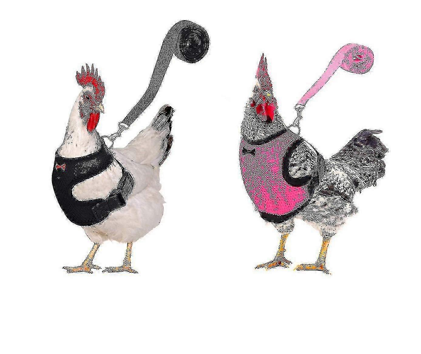 2pcs Chicken Harness And Leash, Modified Adjustable Breathable Harness Specially Designed For Chicken  Duck Goose Training And Walking, Comfortable Si