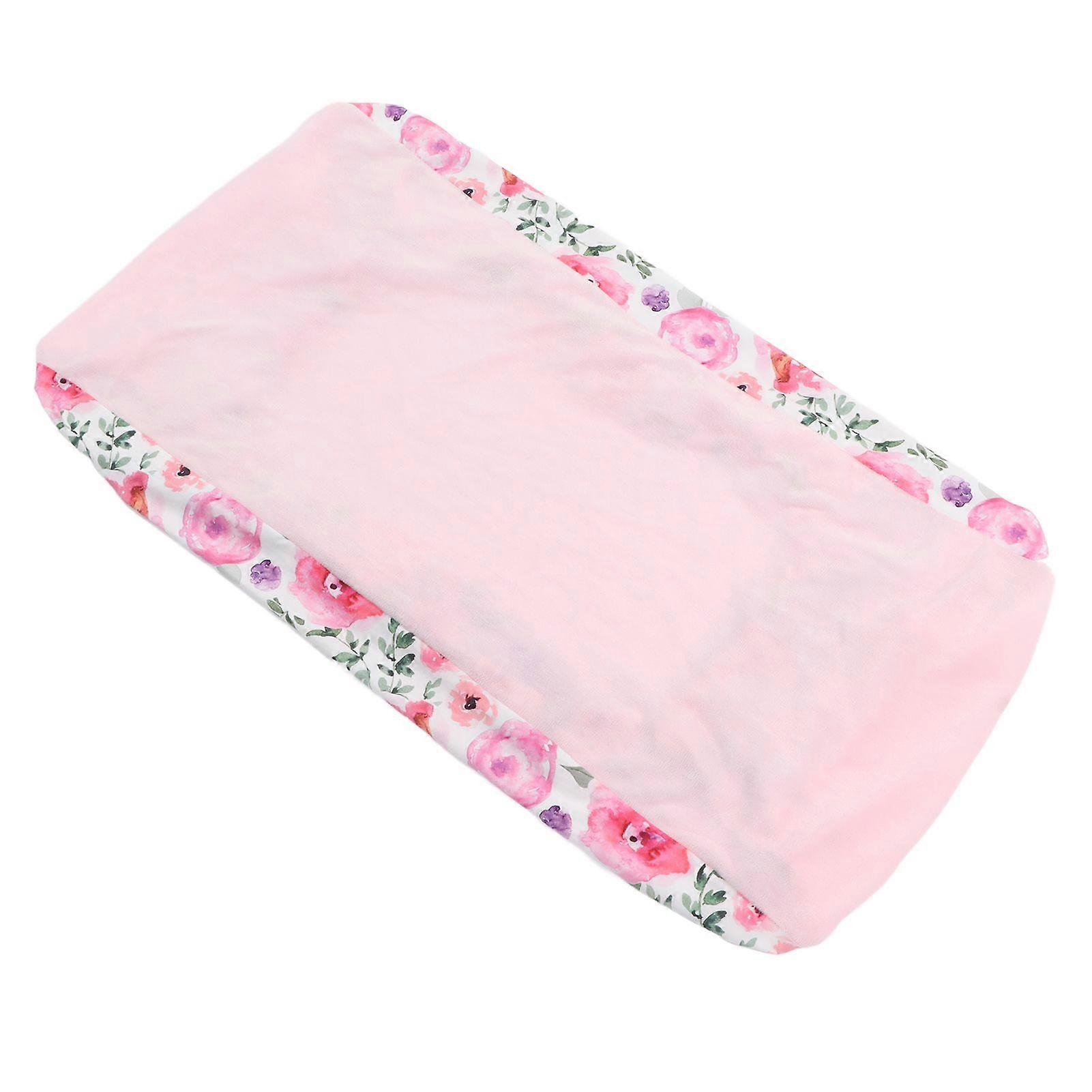 Changing Pad Cover Soft Skin Friendly Stylish Printing Removable Diaper Change Table Sheets for Babies Infants Rose Red Flowers, Pink PlushSH