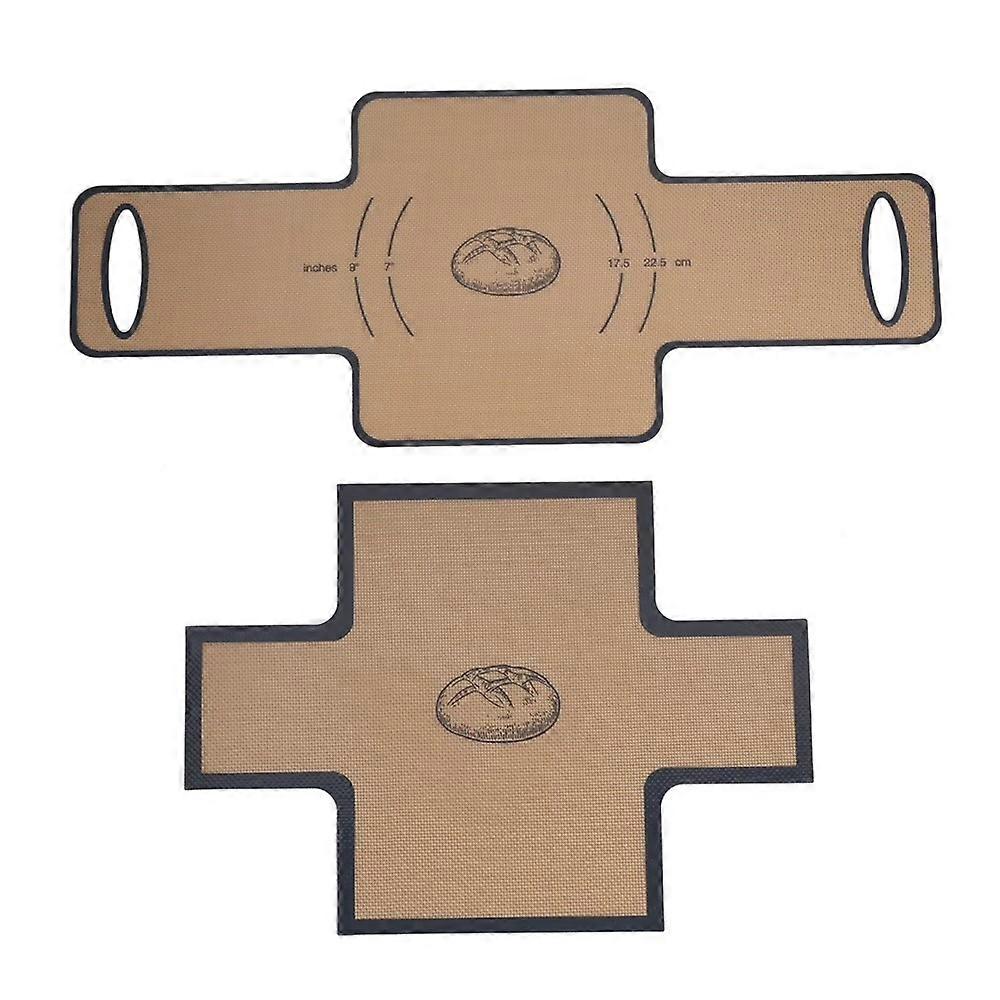 2Pcs 0.7mm Thick Silicone Baking Mat Set Large and Small Double-Eared Bread Sling Non-Stick (FDA Tested, FCM Certificate, BPA-Free