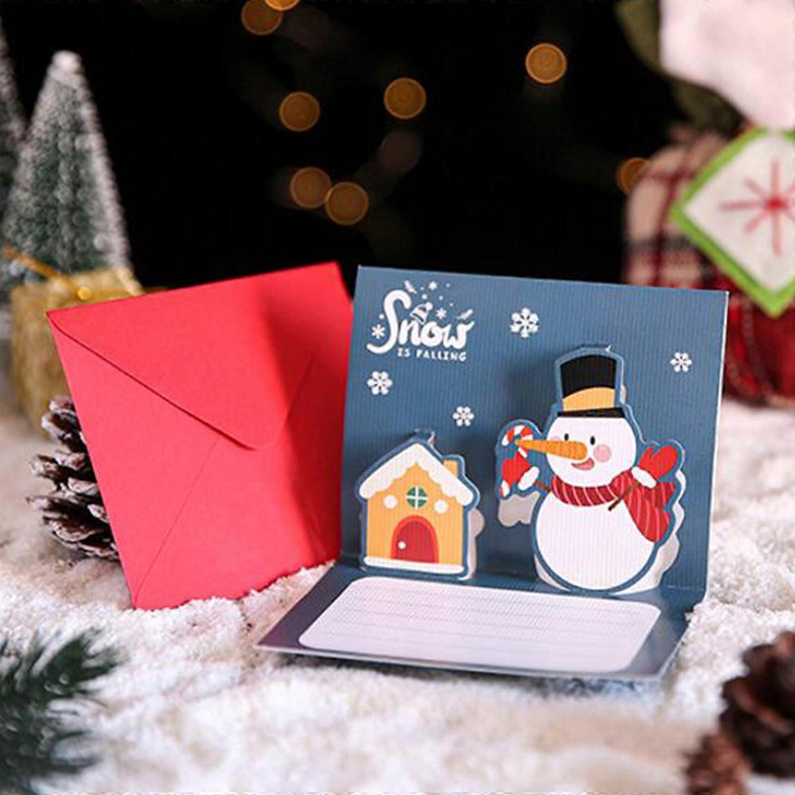 3D Three Dimensionals Greeting Card Creative Christmas Message Card Holiday