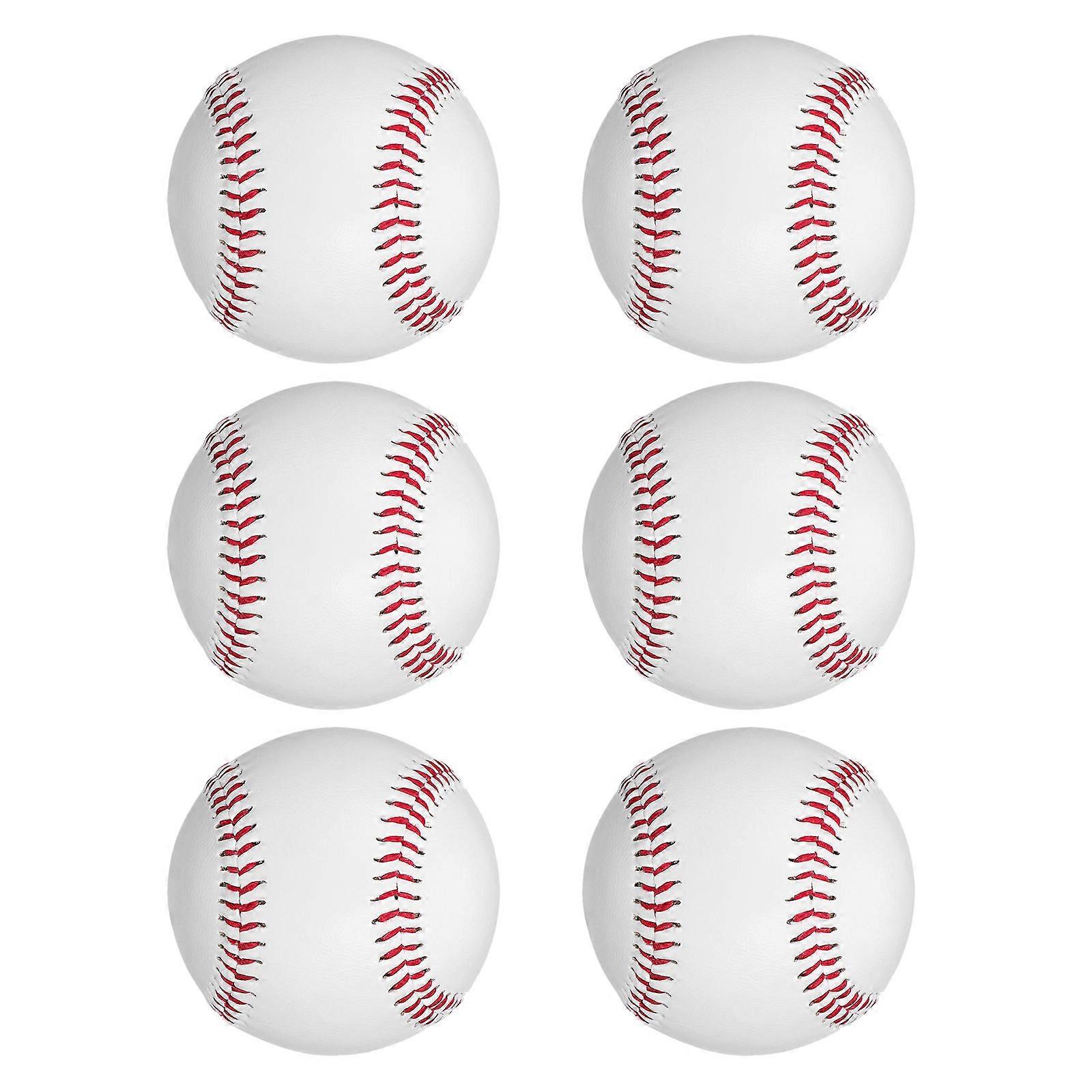 Practice Baseballs for Hitting 6Pcs High Elasticity Training Balls in White