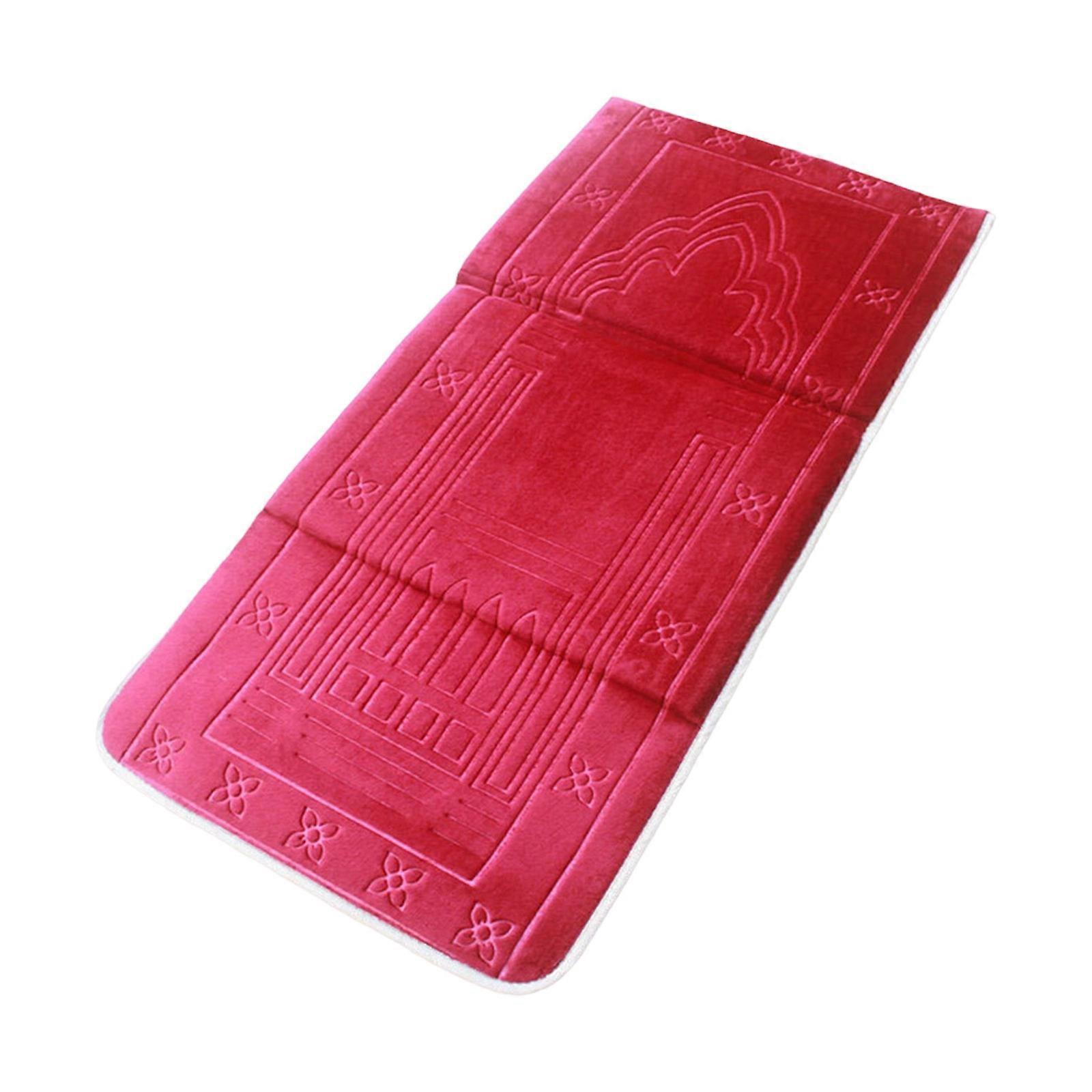 Polyester Prayer Mats With Portable Foldable Designs Nonslip Base Comfortable Surfaces for Home Travel  Red
