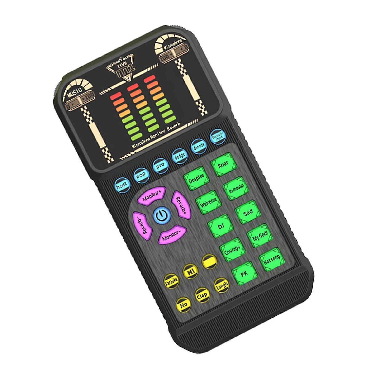 Studio USB Sound Card With Real Time Voice Effects ABS Material Universal Device Connectivitys Multicolor