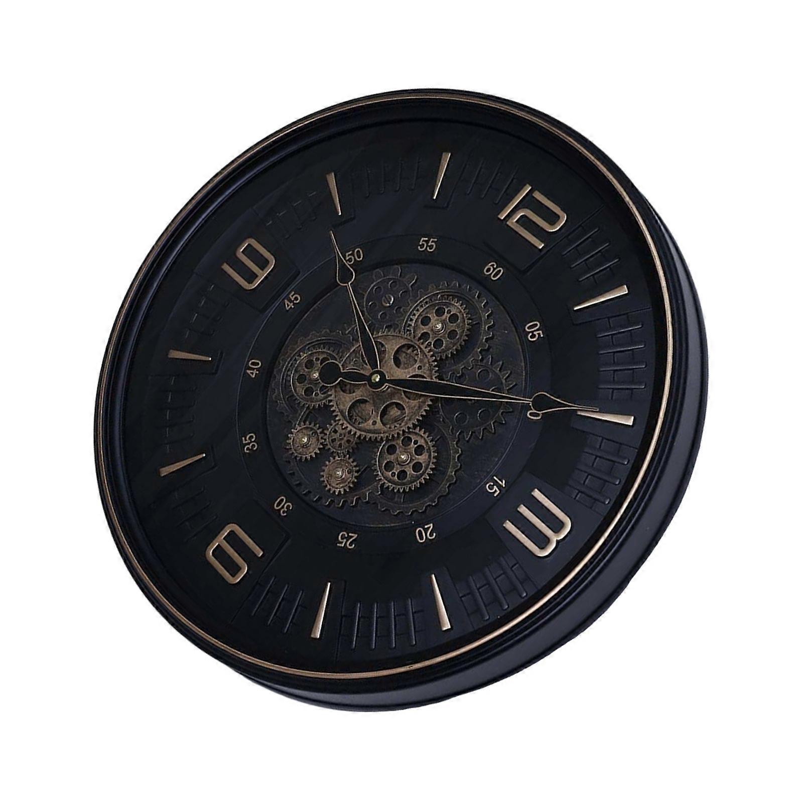 Industrial Styles Retro Real Moving Gears Wall Clock Quiet Movement Accurate Timekeeping Easy Installation Home Decors Multicolor
