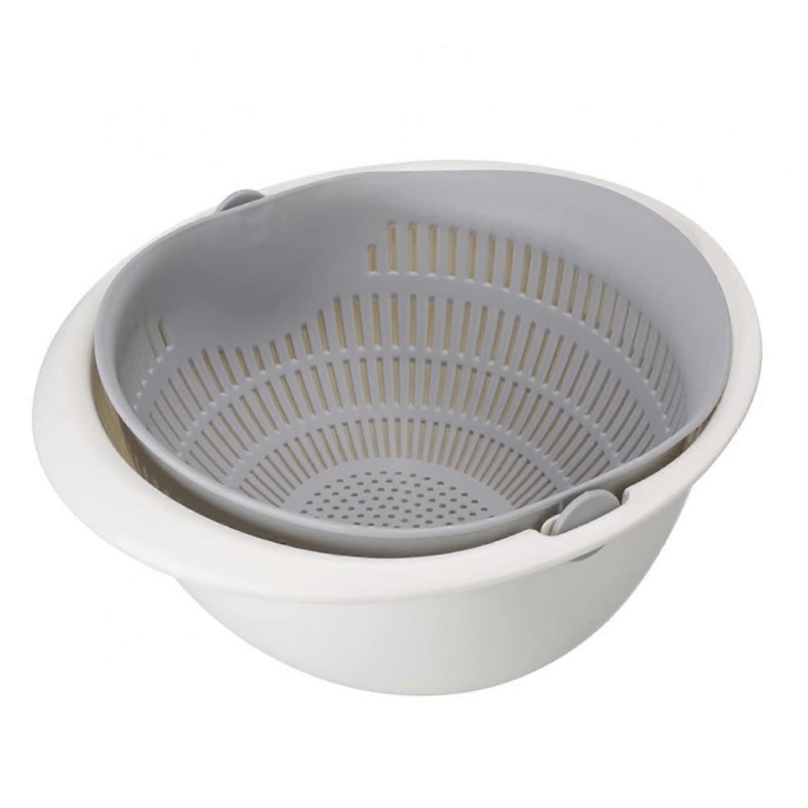 Double Layer Vegetable Basket Plastic Fruit Bowl TwoTier Kitchen Organizer Countertop