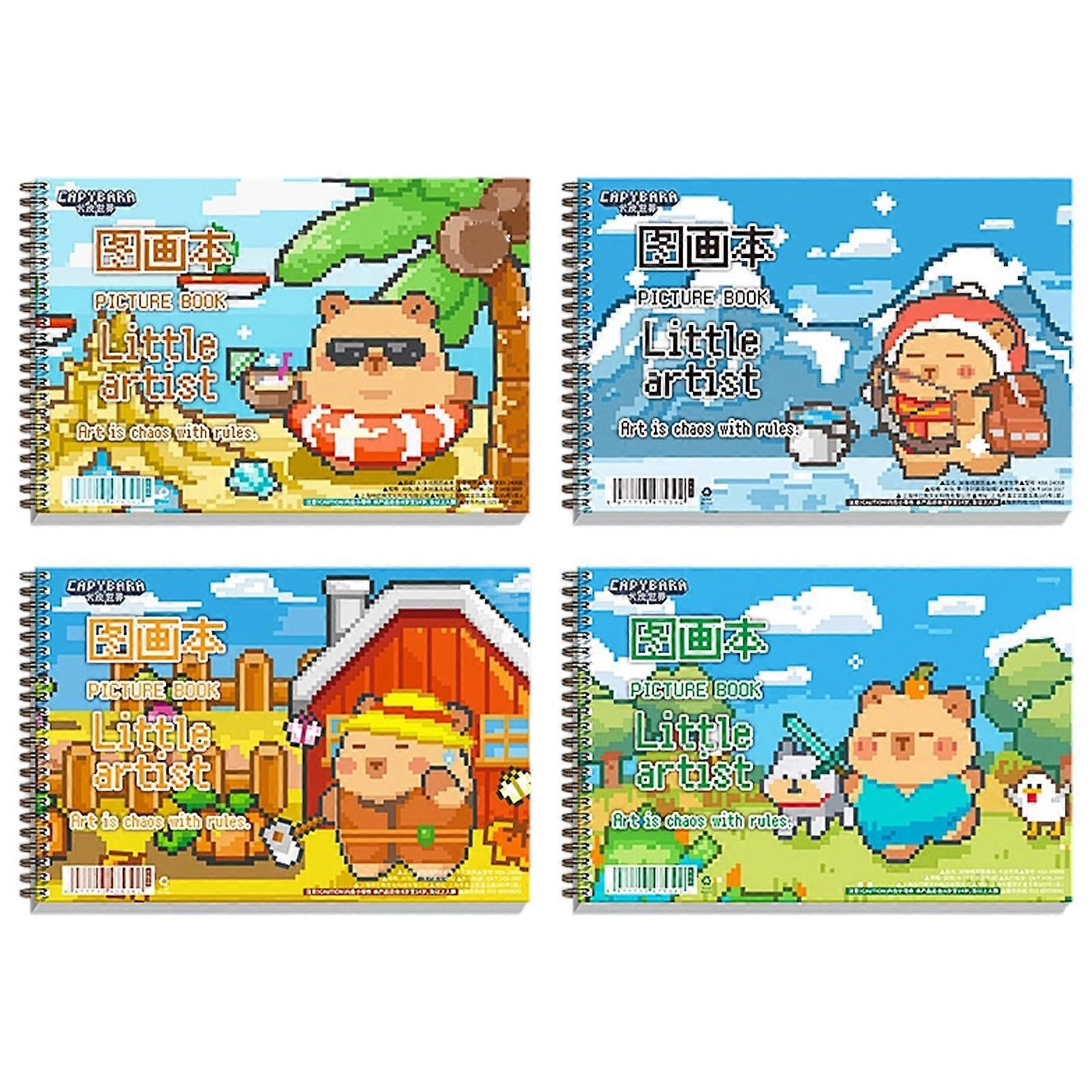 4pcs Blank Art Journals Sketchbook Drawing Pad For Outdoor Sketching Classroom Use  50 Sheets Each Book Multicolor