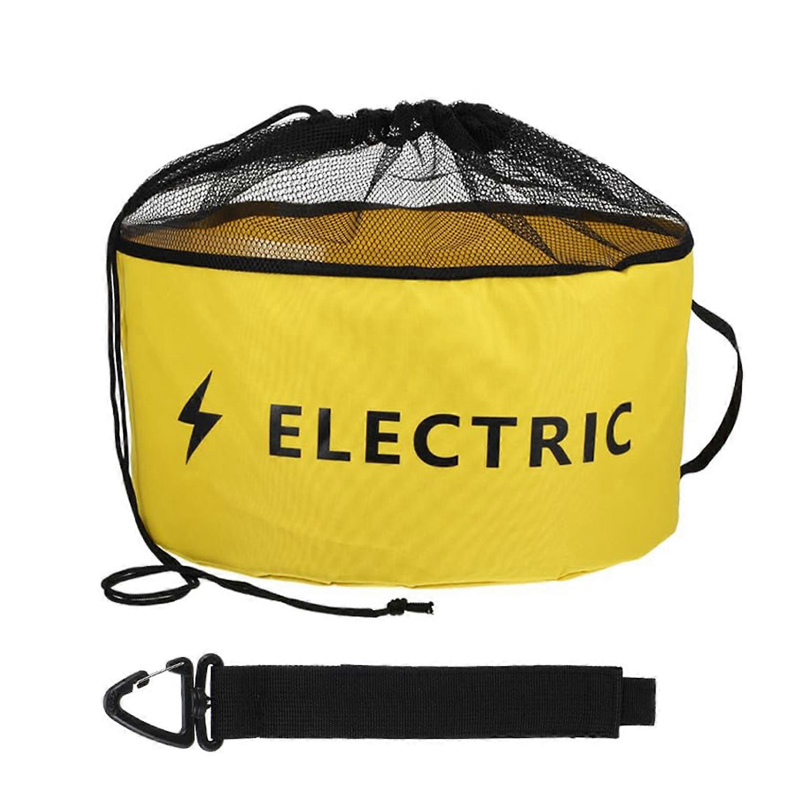 Campers Water Hose Storage Bag Color Coded Waterproof Fabric With Ventilated Mesh Pocket And Carry Handle  Yellow