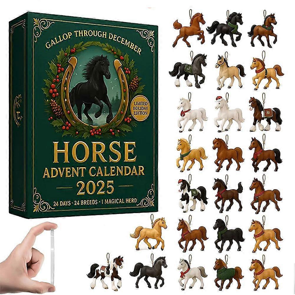 Advent Calendars 2025 2D Horse Ornaments Christmas Advent Calendars