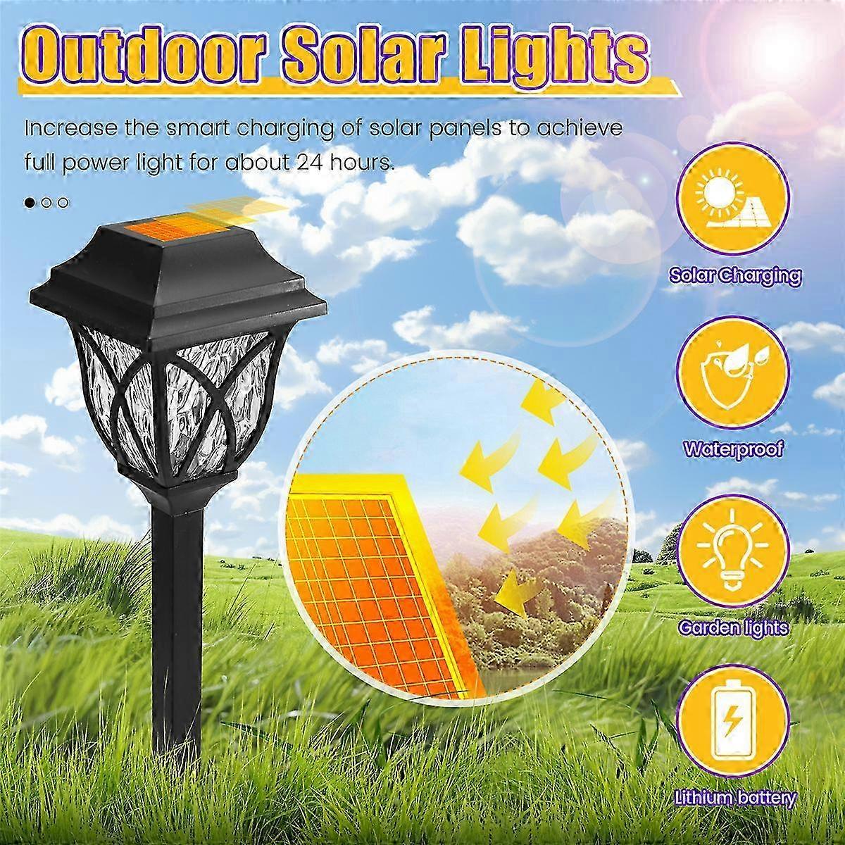 Retro Solar Powered Garden Lights with Grid Design for Outdoor
