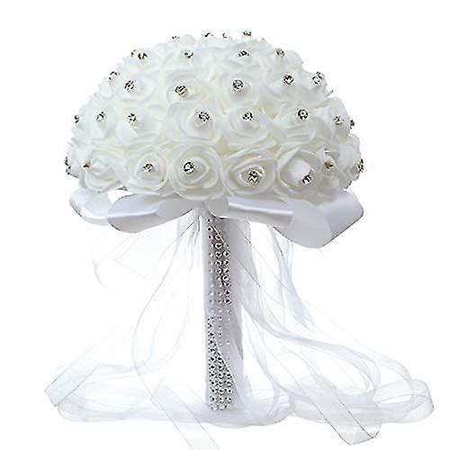 Τεχνητά ανθοδέσμες γάμου χειροποίητα τριαντάφυλλο λουλούδι rhinestone bridesmaid νυφική γαμήλια ανθοδέσμη de Mariage αξεσουάρ γάμου