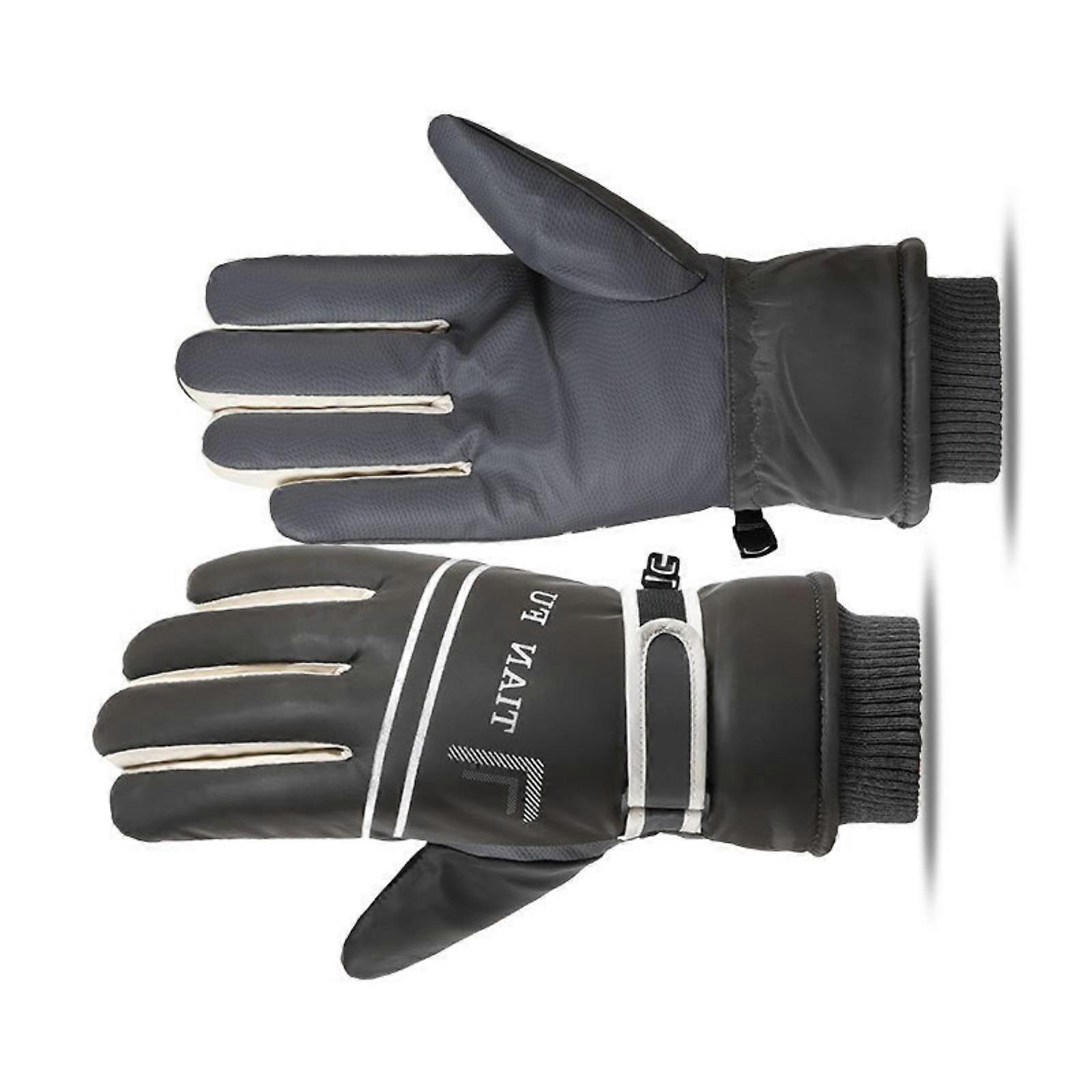 Warm Unisex Gloves With Touchable Screen Function Waterproof Design Secure Grip For Active Lifestyles  Gray