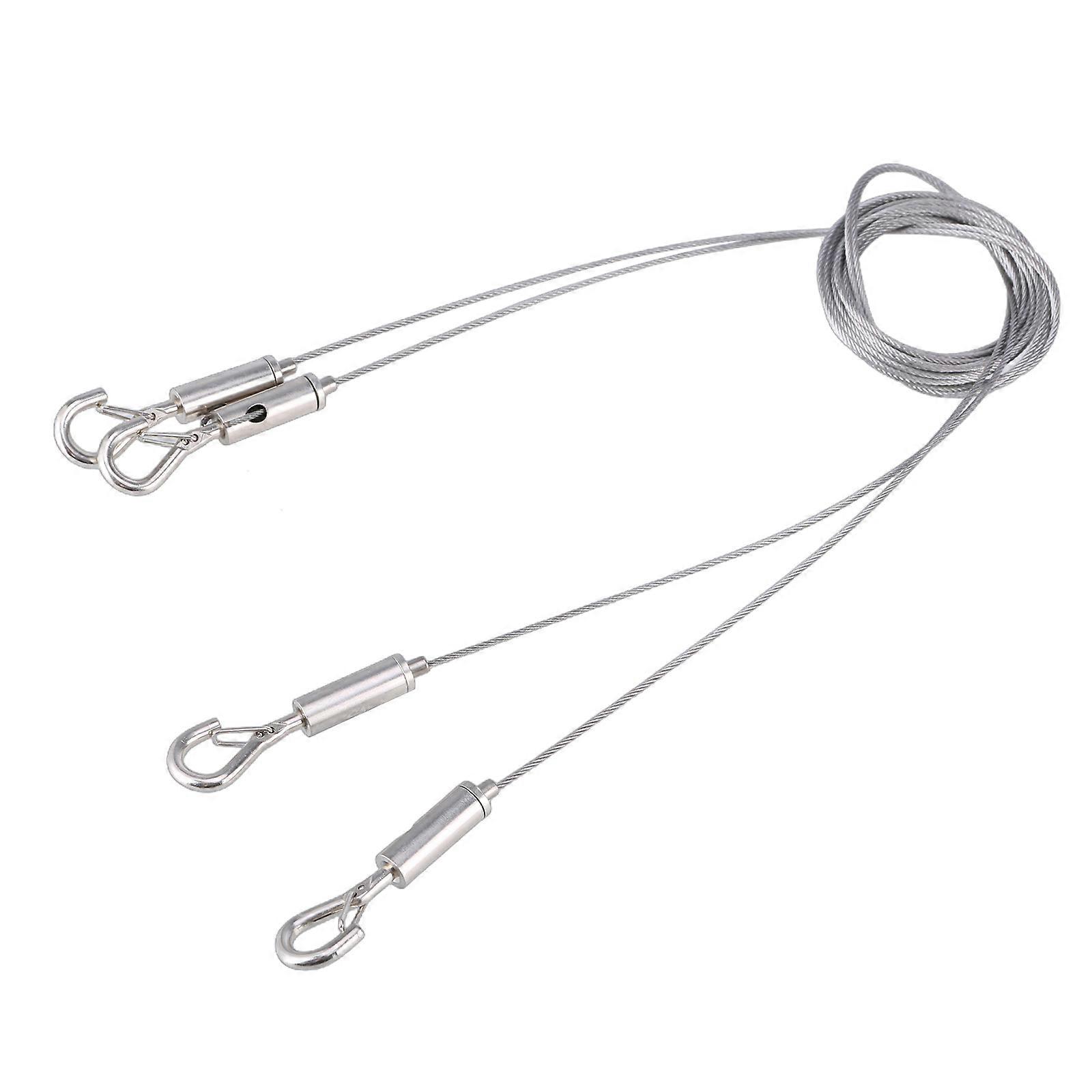 Practical Professional Picture Hanging Set 2m Stainless Steel Wire with Stylish Hook Adjustable Display Cable Multicolor