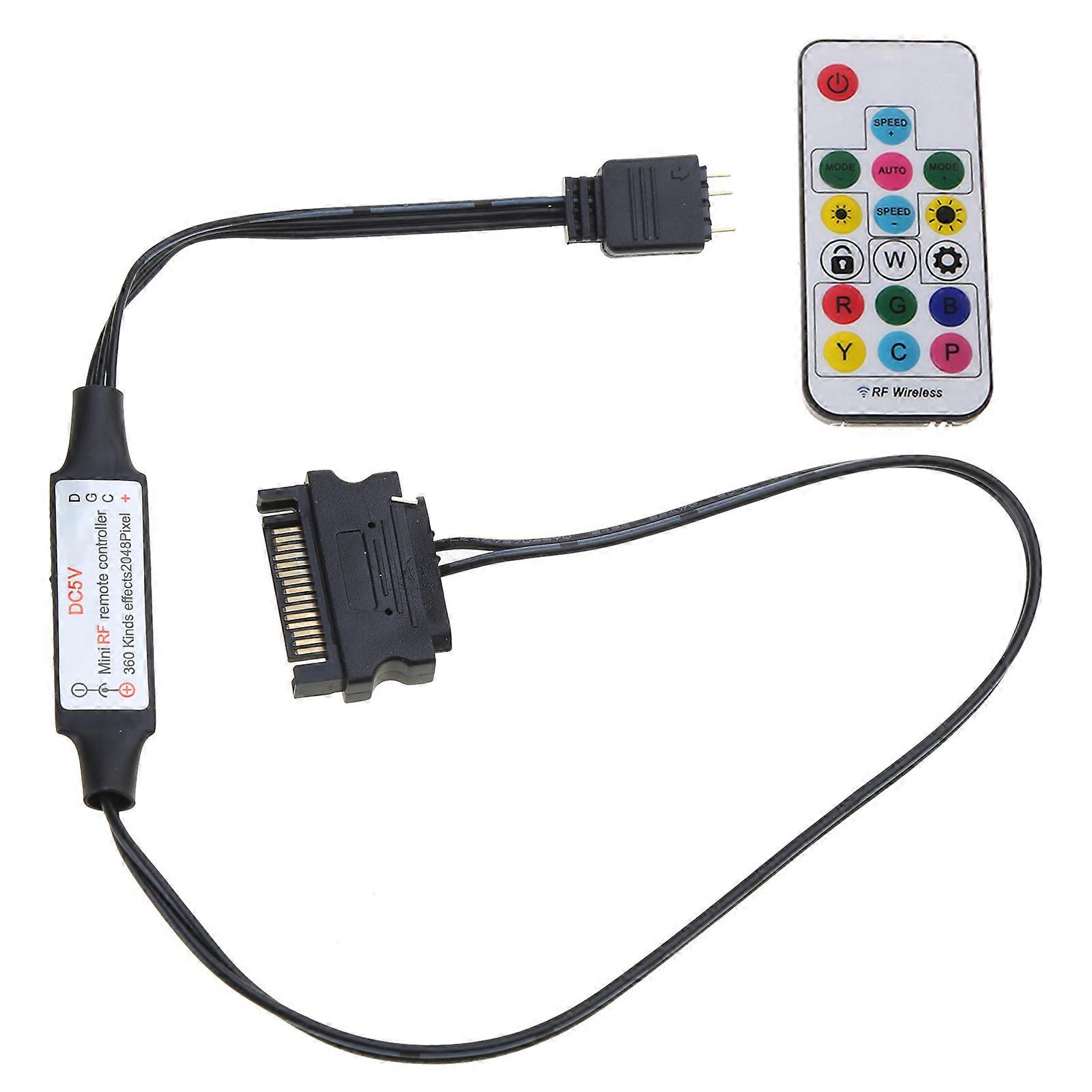 IR RF USB RGB Remote Wireless LED Controller Dimmer Dynamic Mode Infrared For Computer for Case Strip Light 3Pin 5V/4Pin  Orange