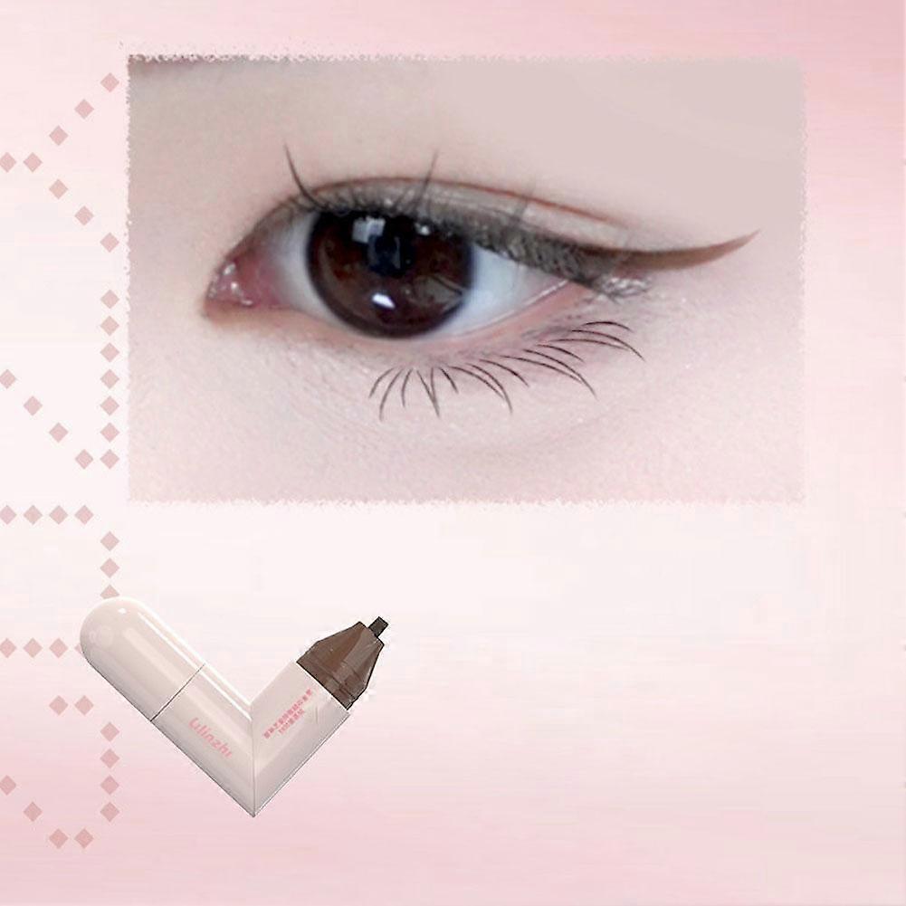 Rotating Eyeliner Stamp Pen Easy Use Waterproof Smudge Proof All Day Lasting Replaceable Ink Core For Tattoo Practice Makeup Tool Black Brown