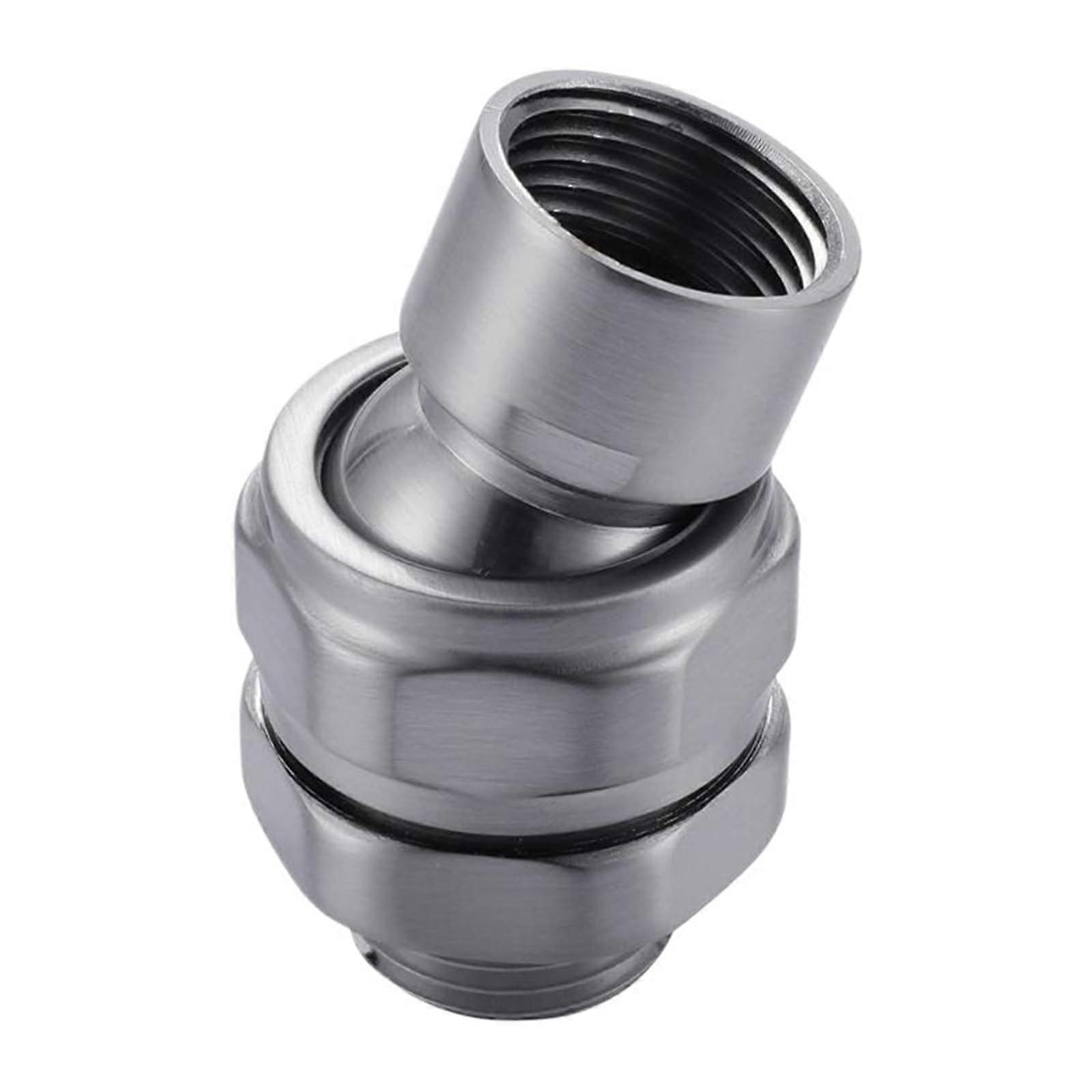 Shower Head Adapter Set of 3 Rust Resistant Brass Angle Connectors for Bathroom (Grey)