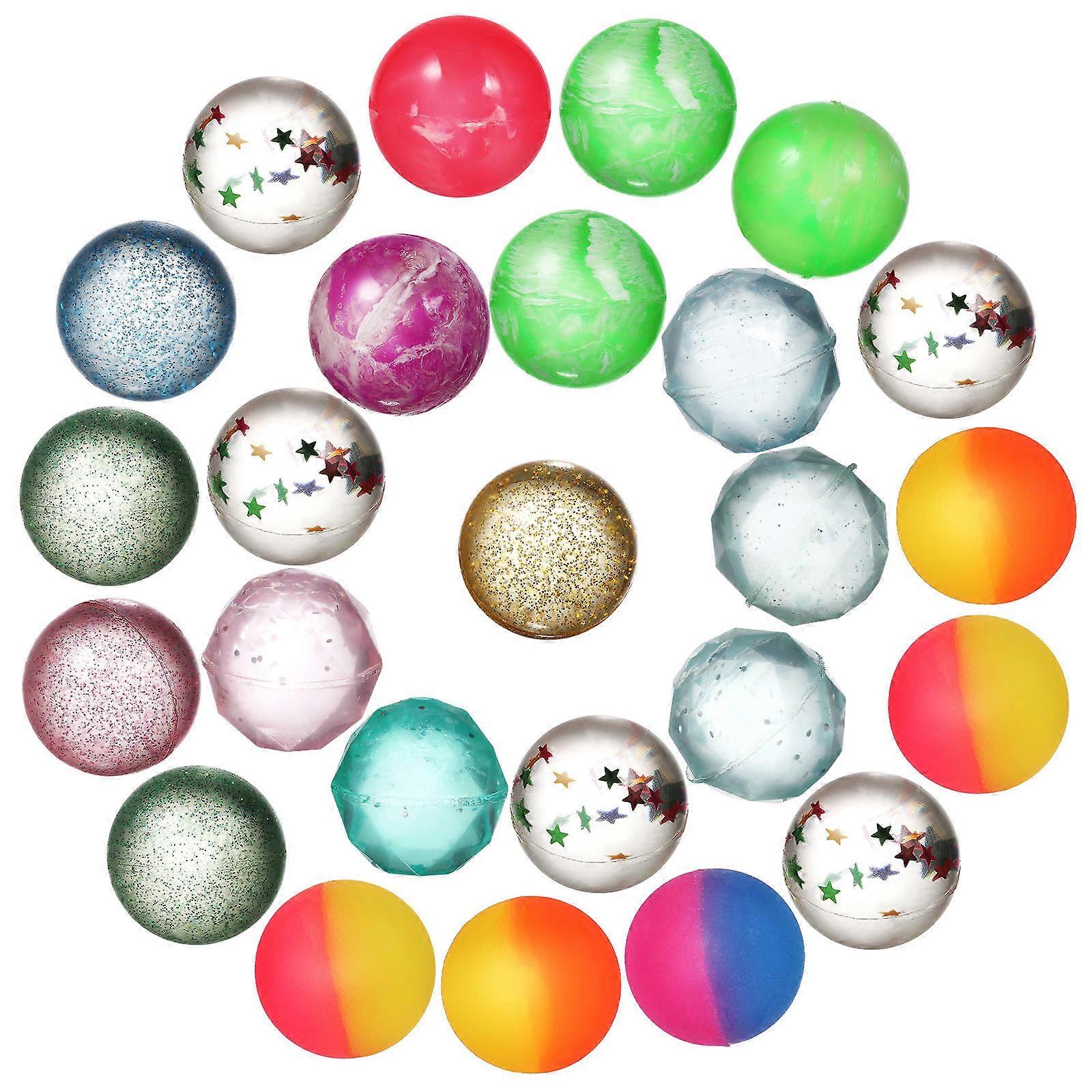 Bouncy Balls Rubber Bouncing Balls for Playing 25Pcs Assorted Games