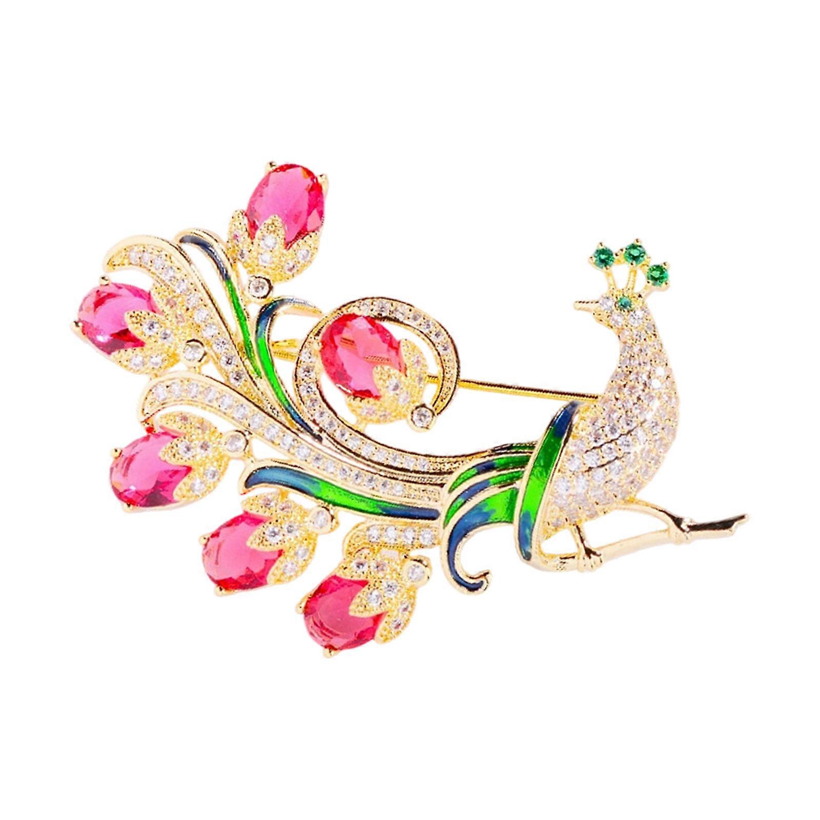 High Quality Alloy Peacocks Brooch with Detailed Peacocks Motifs Lightweight Design Compact Dimensions Versatile for Various Occasions Fashion
