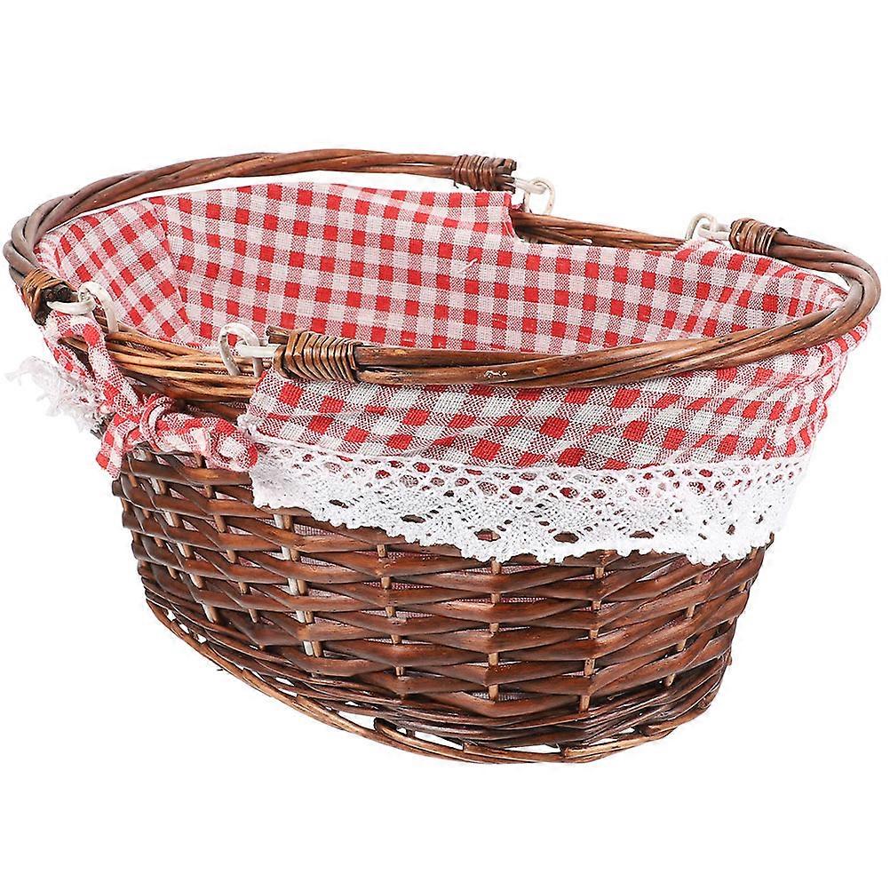 Picnic Basket with Handle for Storage Use Multi-Color Durable Wicker Basket
