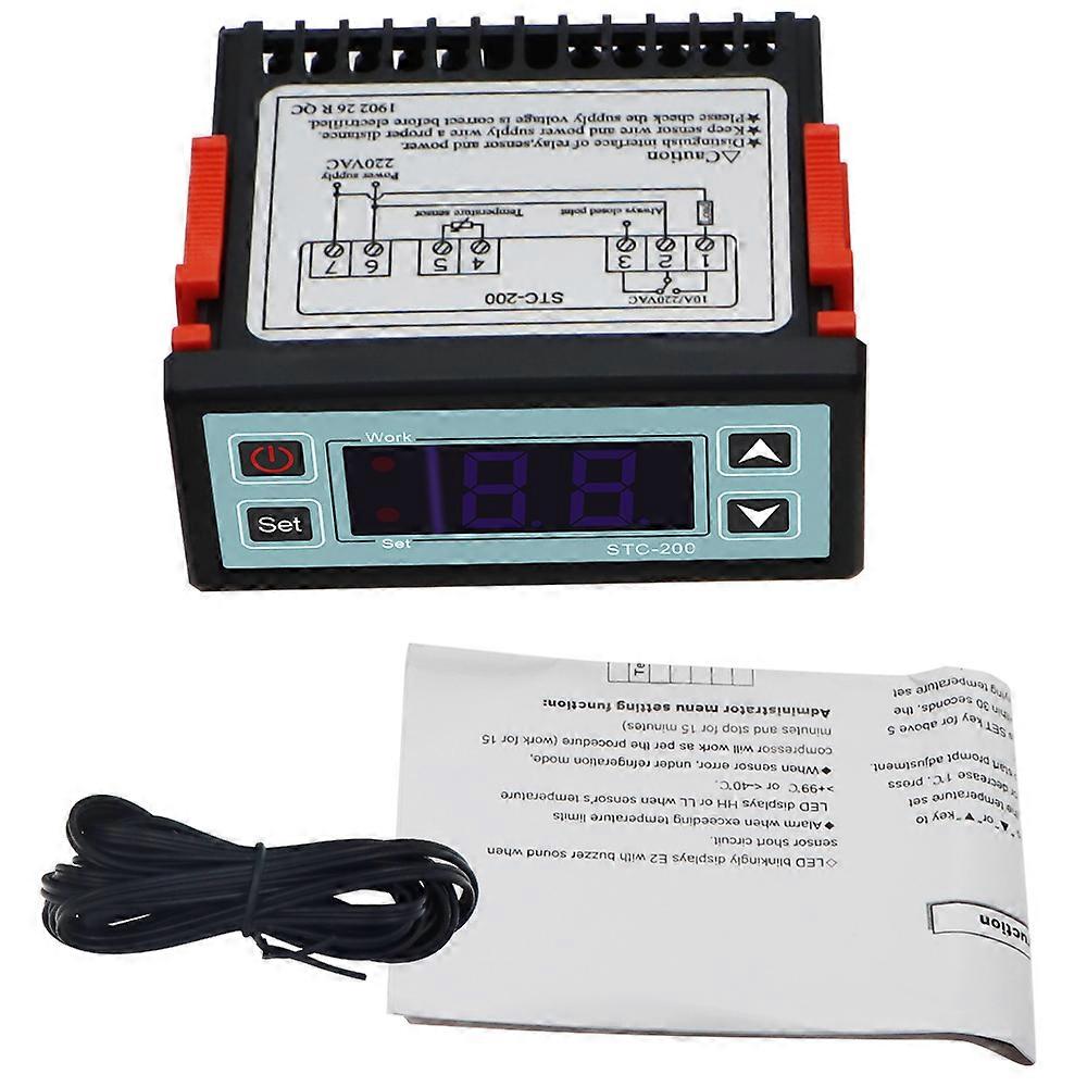 STC-200 Mini Temperature Controller AC220V Microcomputer Digital Thermostat Heating Cooling Controller Temp Measurement