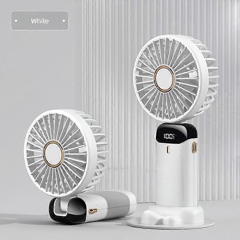 Handheld Mini Fan USB Charging Digital Display Foldable Portable Desktop Outdoor Neck Hanging Phone Stand Display Screen