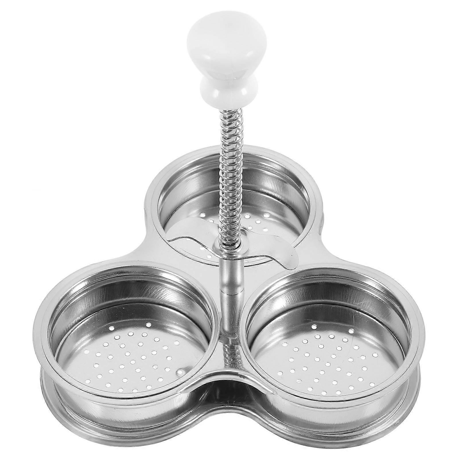 Silver Egg Cooker Stainless Steel for Cooking Eggs 3 Cups Kitchen