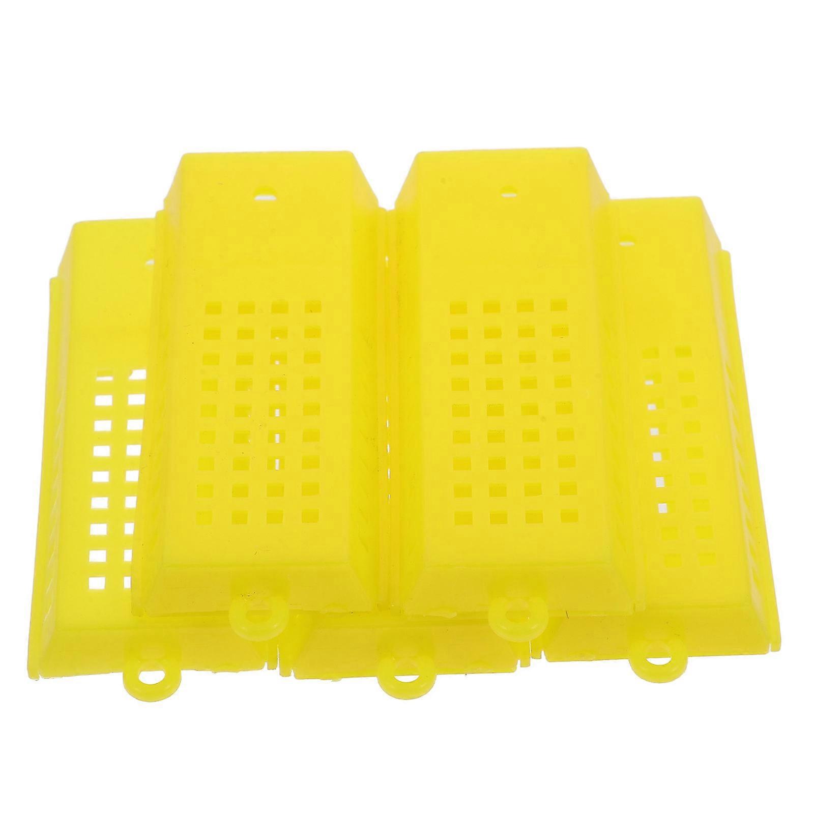 Queen Plastic Rearing Cage for Beekeeping 15Pcs Yellow Honeybee Transporting Kit