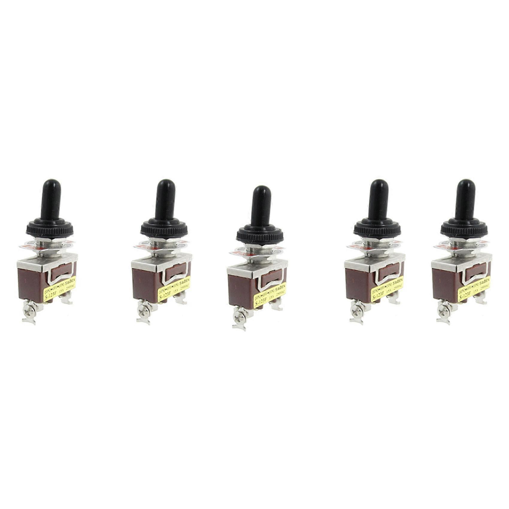 5X AC 250V 15A Momentary SPDT Toggle Switch with Waterproof Boot