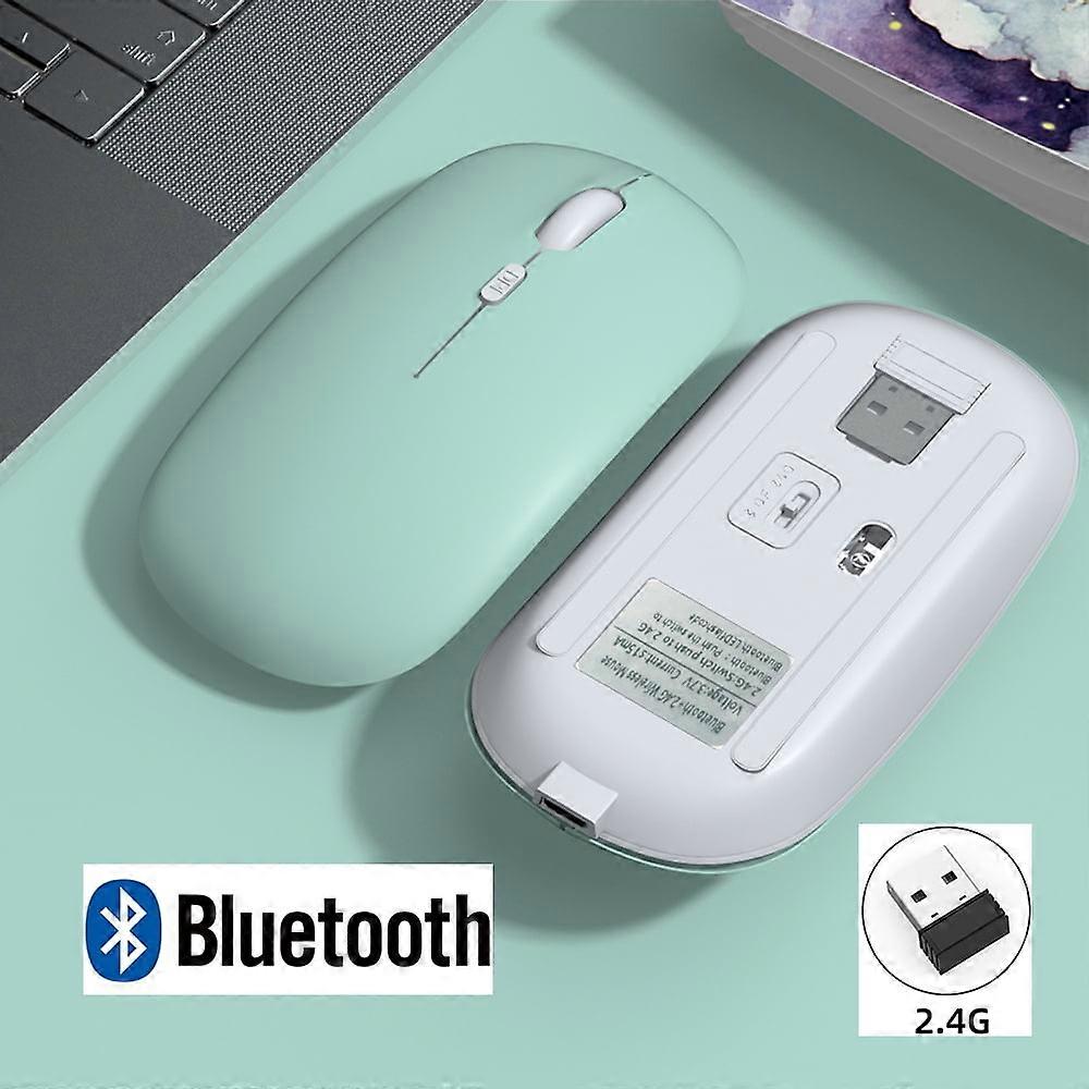 Rechargeable Wireless Bluetooth Mouse compatible with iPad, Samsung, Huawei MiPad, Android, Windows - 2.4G USB