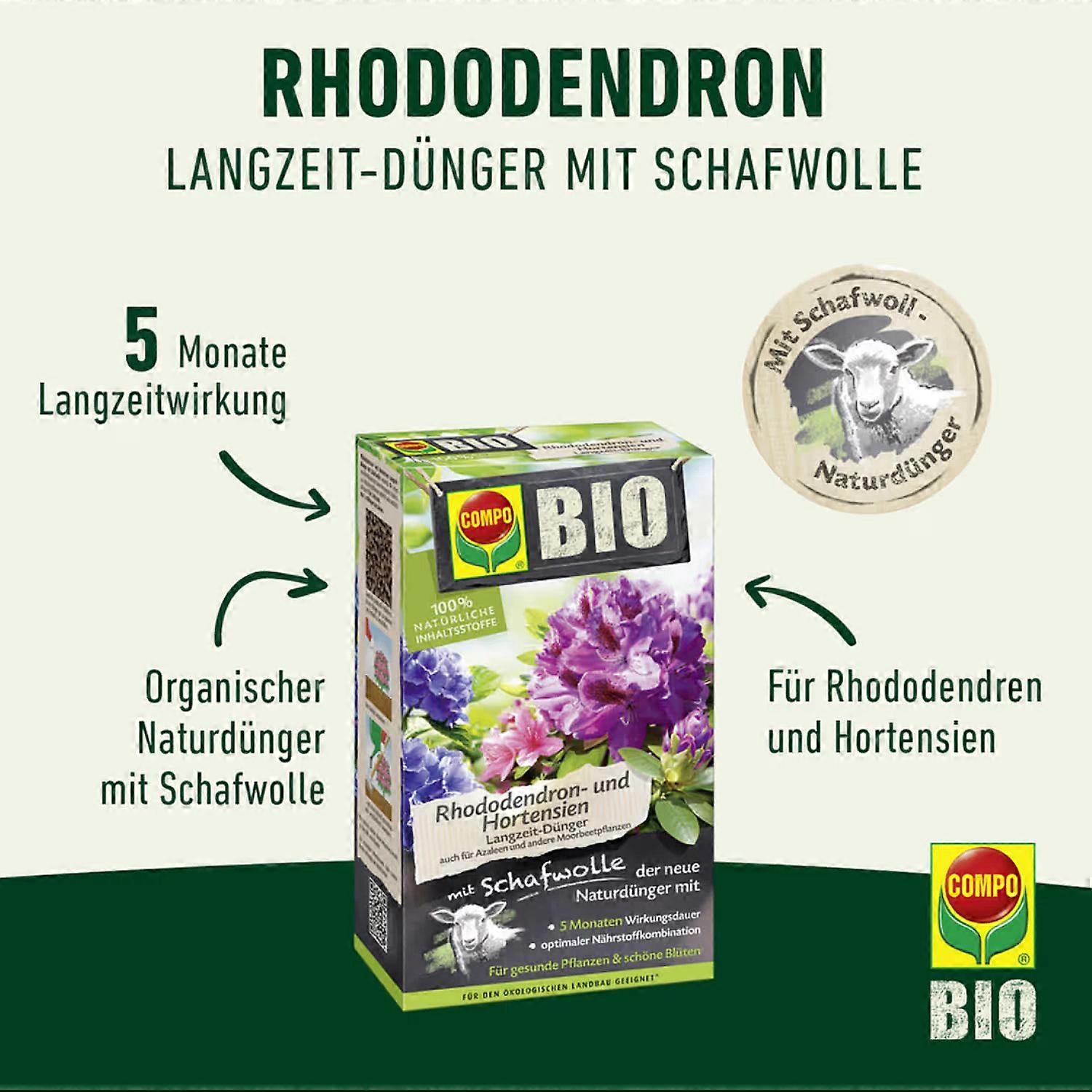 COMPO BIO Rhododendron and Hydrangea Fertilizer with Sheep's Wool, 750 g |  Fruugo US