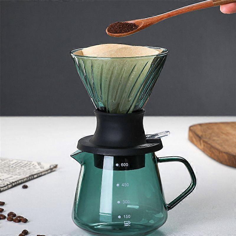 600ML Immersion for V Shape Drip Coffee Dripper & Filters Transparent