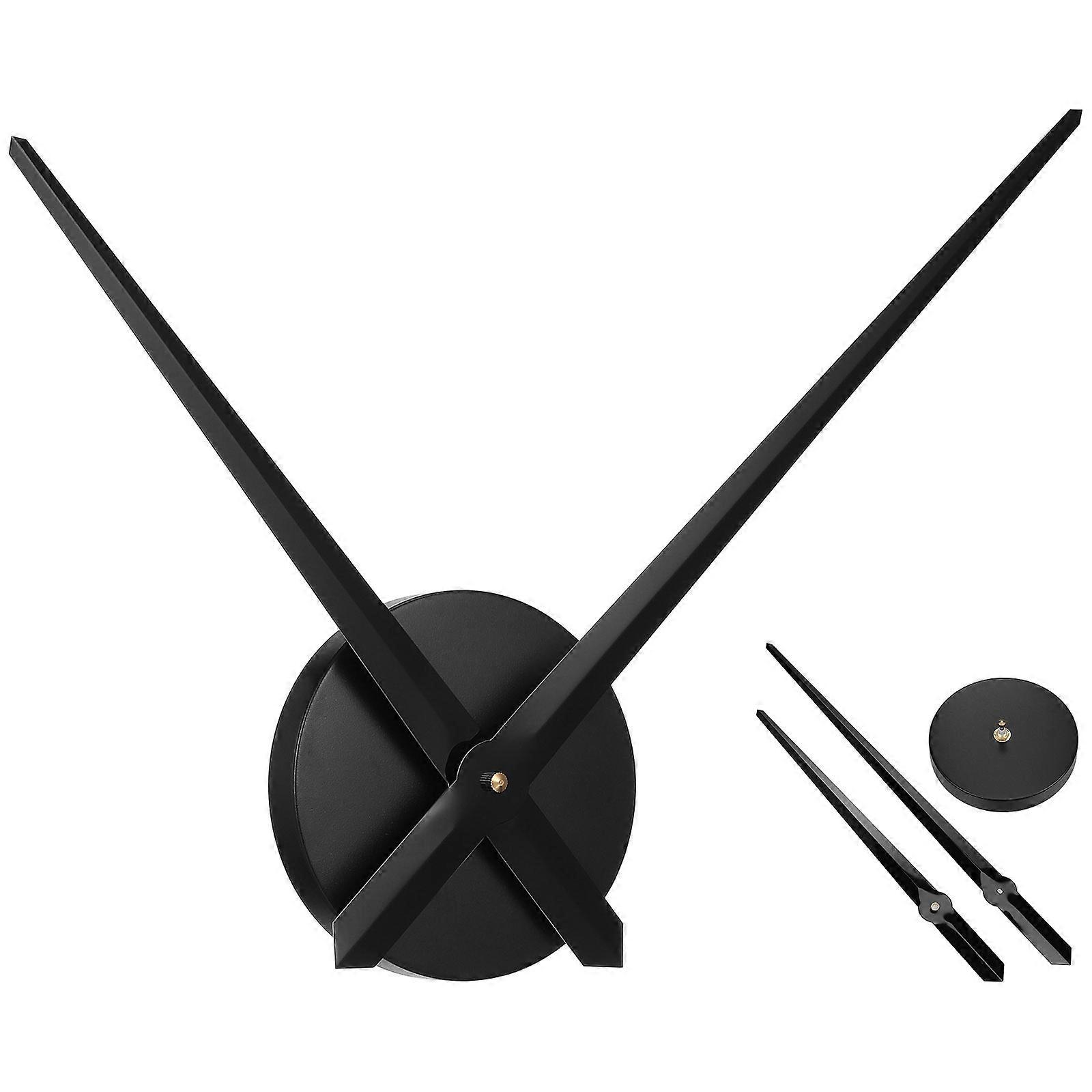 DIY Modern Quartz Wall Clock with 3D Hands for Smooth Walls Black Metal Decorative Clock 11.8 Inches