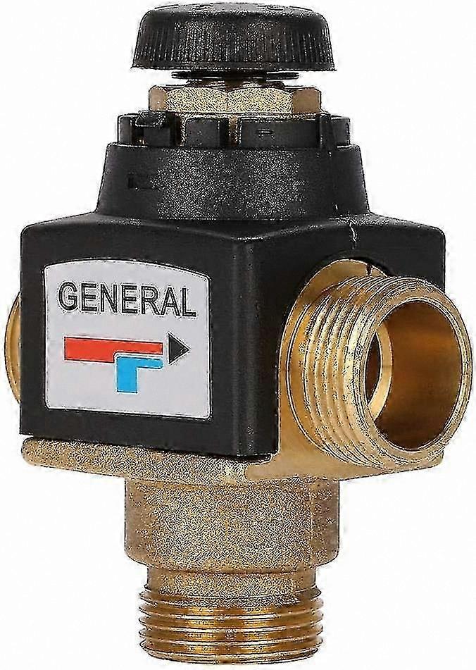 Brass 3-Way Thermostatic Mixer for Solar Heating Systems DN20 Threaded Connection