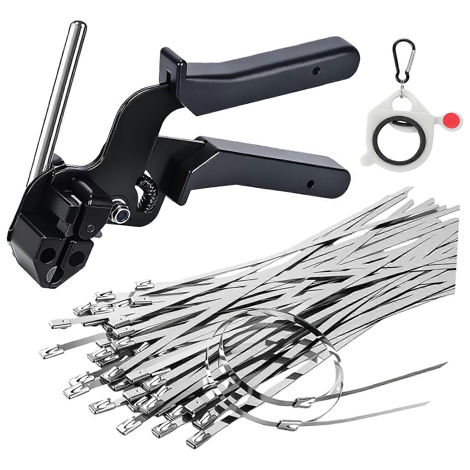 Heavy Duty Steel Cable Ties and Applicator Guns Set for Industrial Applications and Home DIY Projects Secure Binding Multicolor