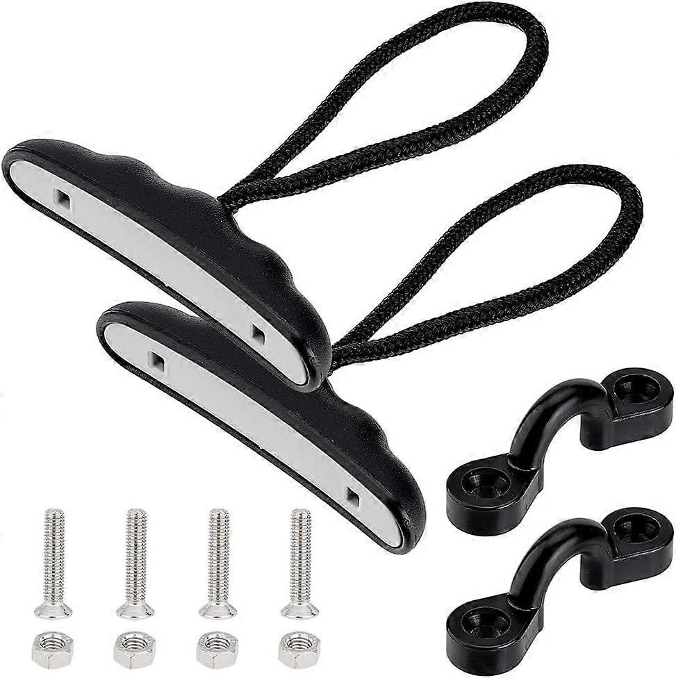 2 pcs Kayak Handles T-Handle with Cord and Pad Eyes Deck Loops Eyelets Tie Down Pad Eye Kayak Carrying Kayak and Boat Accessories