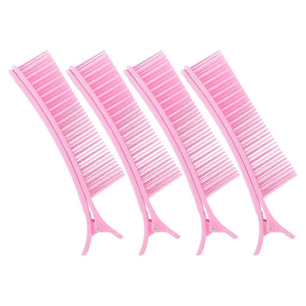 Plastic Hair Styling Clips for Sectioning Pink Durable 4Pcs