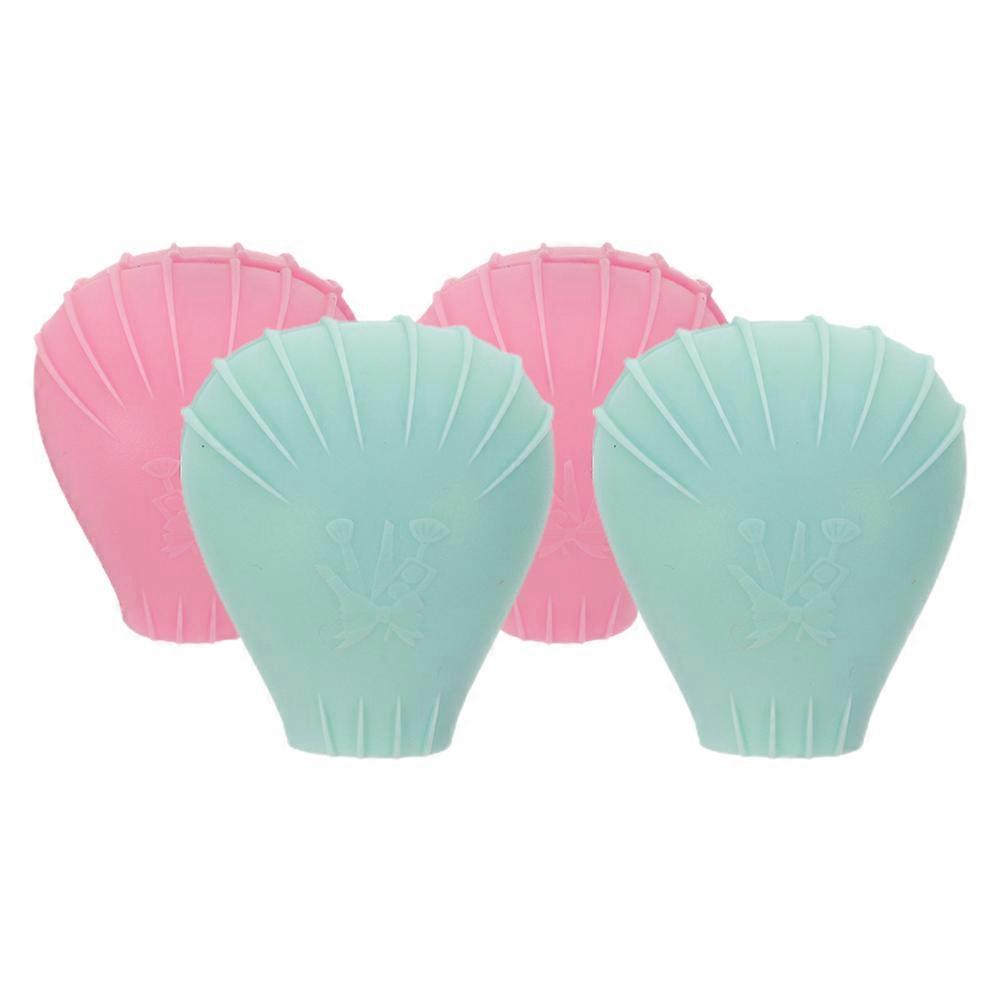 Makeup Brush Covers Silicone Brush Holder for 4Pcs Cosmetic Protector Set