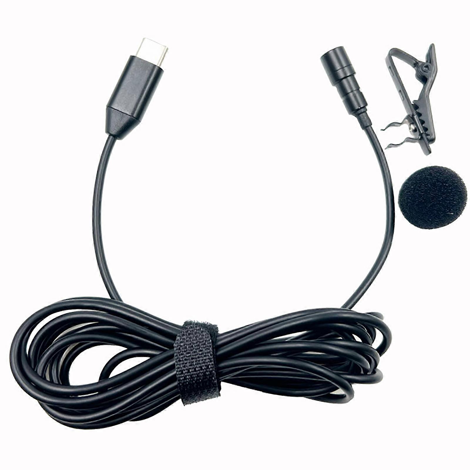 USB C Microphone External Lapel Mic for Smartphones Tablets Professional Sound Recording Easy to Use for Phone 15 Series Multicolor