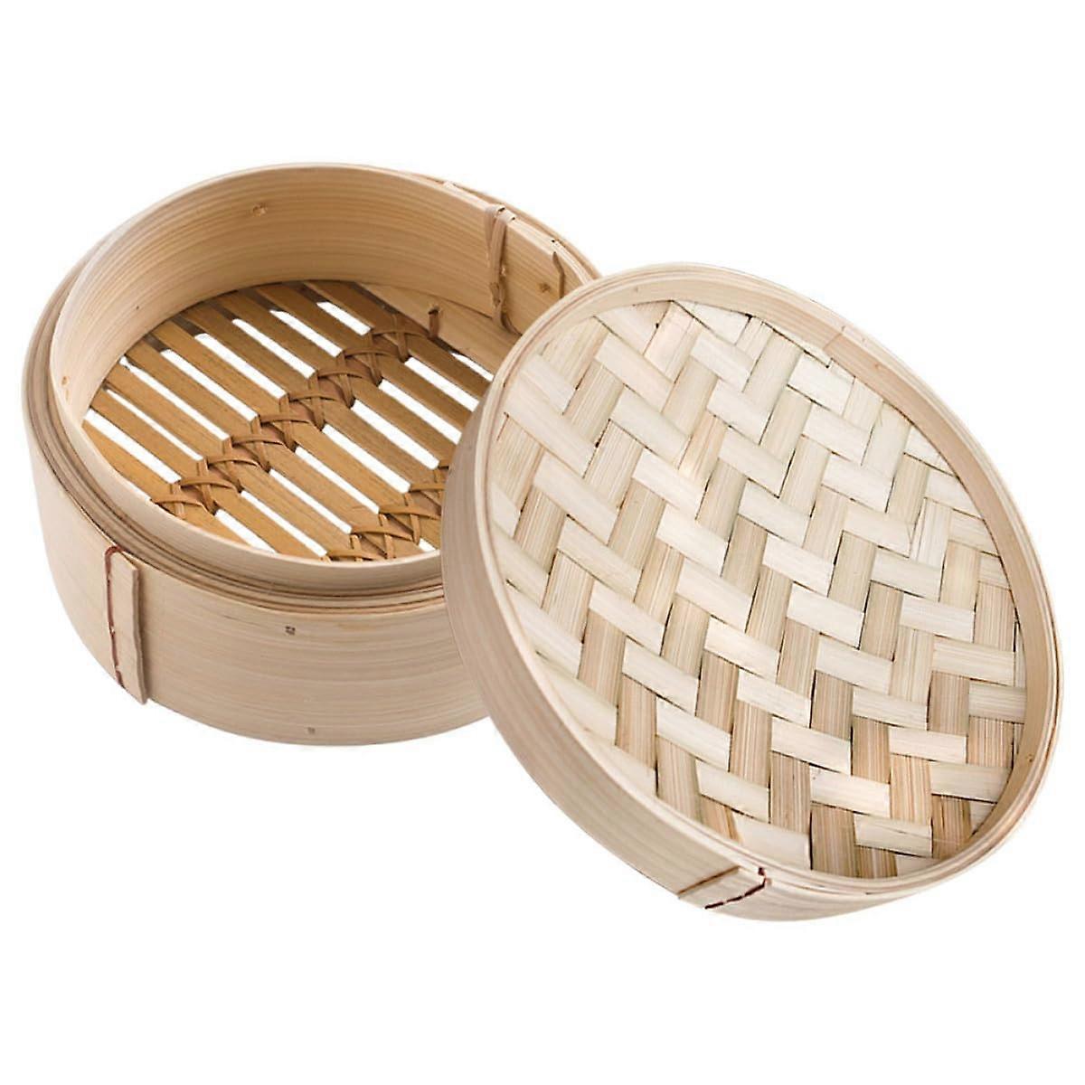 Bamboo Steamer Basket with Lid for Dumplings Vegetables Rice and Buns Handcrafted Durable Build