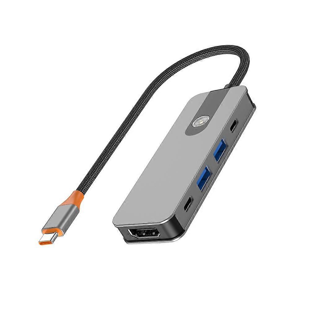 5-in-1 USB-C Hub Type-C Splitter with 4K HDMI-Compatible USB3.0 Docking Station for Laptop Macbook IPad